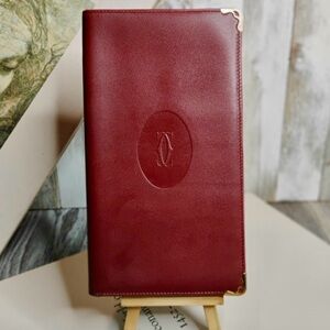 👜Must de Cartier Bordeaux Leather Bifold Long Wallet | Vintage | Timeless Luxury